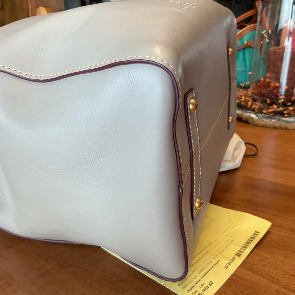 Dooney & Bourke Light Taupe Hattie Drawstring Large - Picture 3 of 16